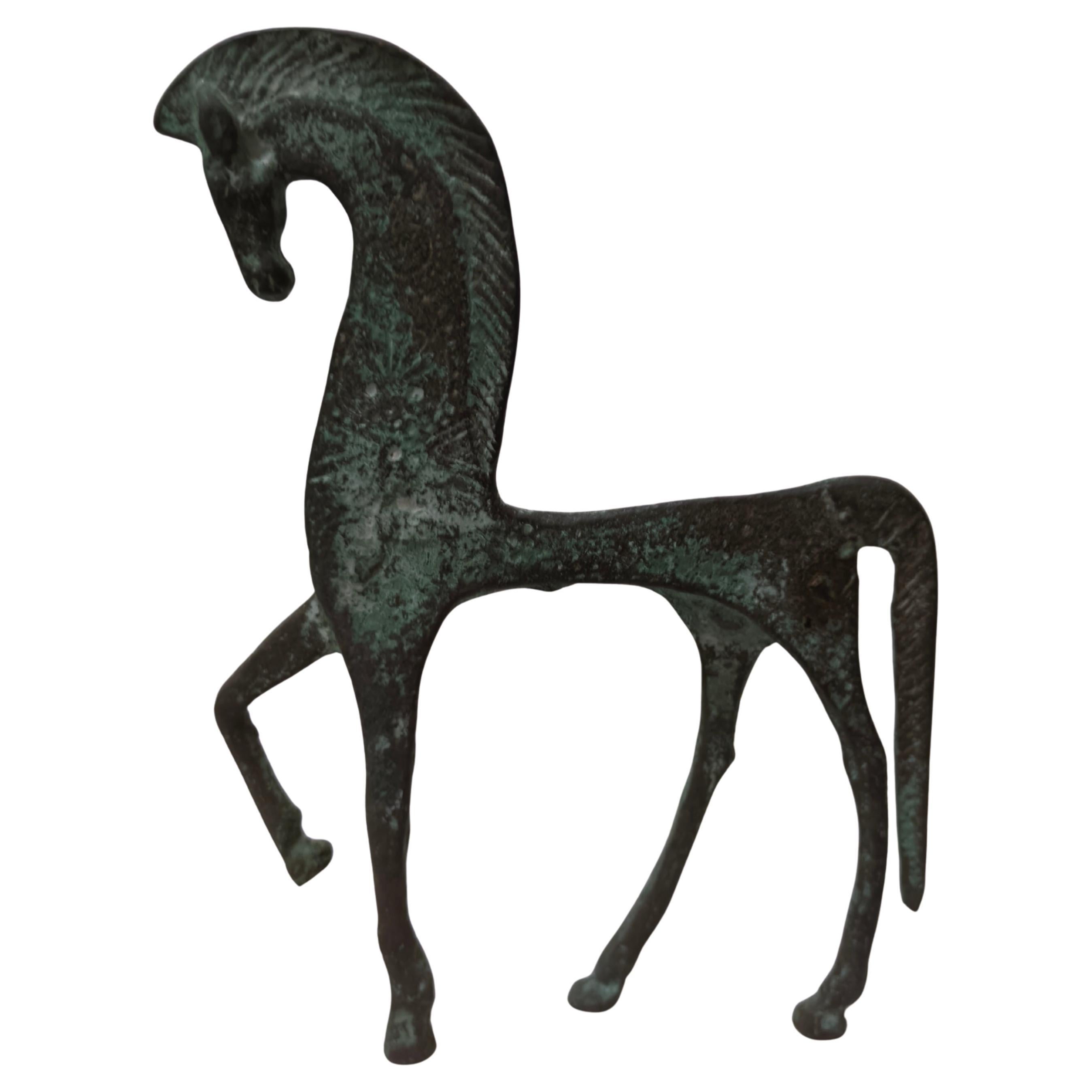 Etruscian horse in bronze attributed to Frederick Weinberg For Sale
