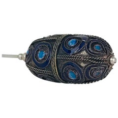 Antique Etrusion, Enamel Handmade, Sterling Hat Pin, Enamel, circa 1870