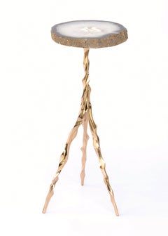 Etta Drink Table with Agate Top by Fakasaka Design