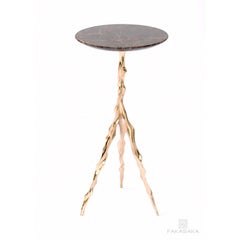 Etta Drink Table with Marrom Imperial Marble Top by Fakasaka Design