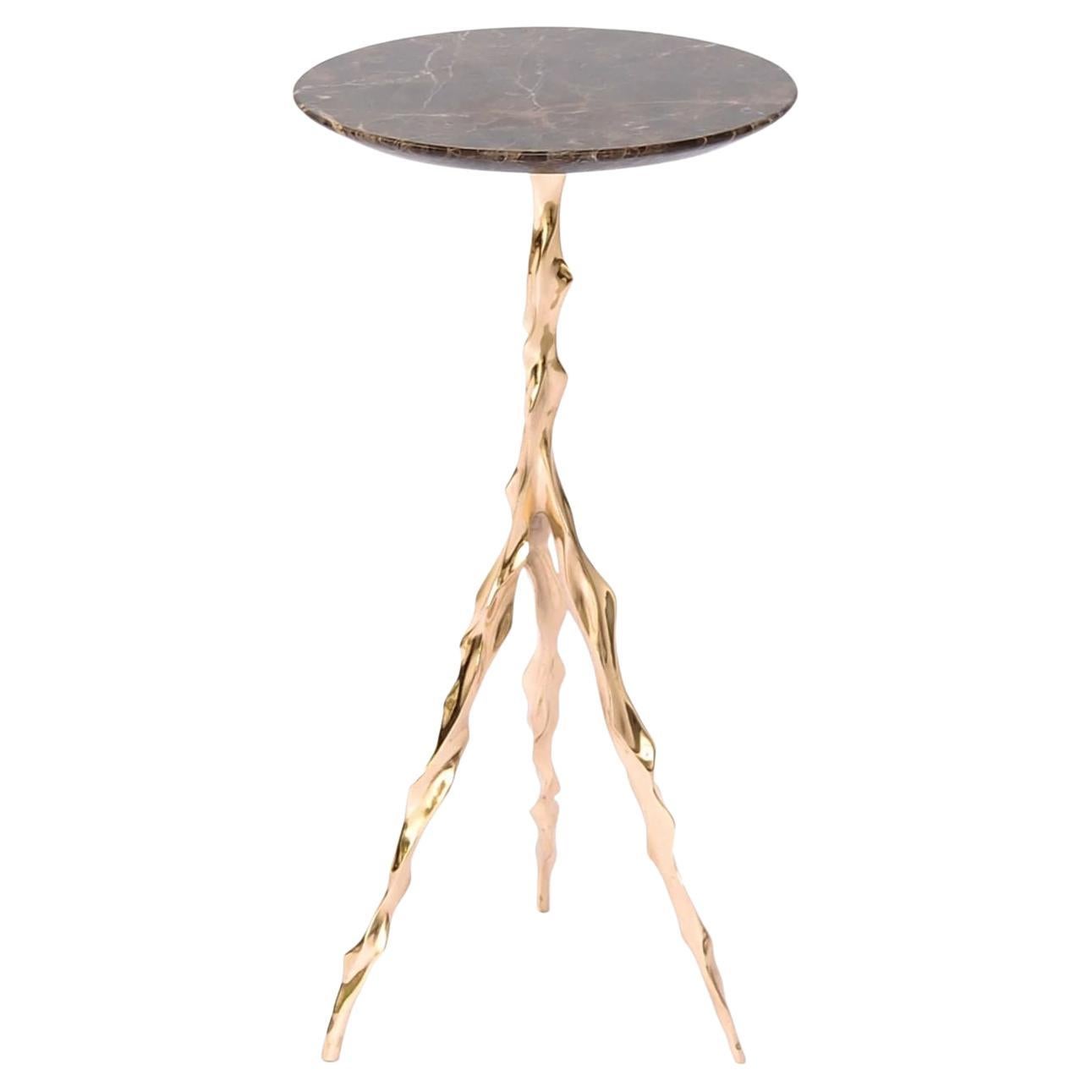 Nina Drink Table with Marrom Imperial Marble Top by Fakasaka Design For ...