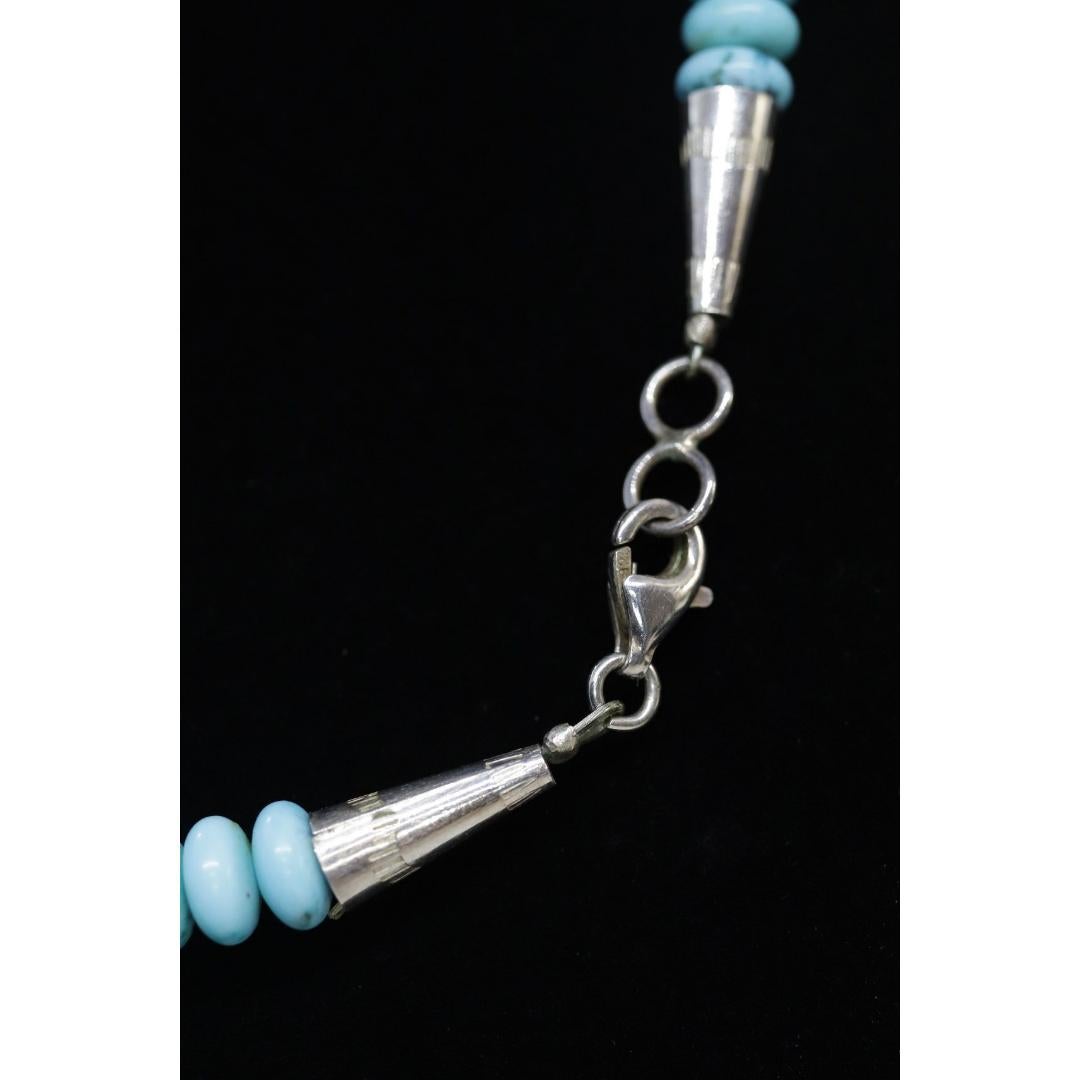 Ciondolo con intarsio del sole in argento sterling di Etta Endito Navajo. Navajo sud-occidentale in vendita 3