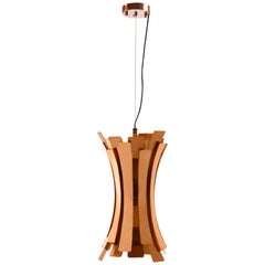 Etta Pendant in Brushed Rose Gold and Brass