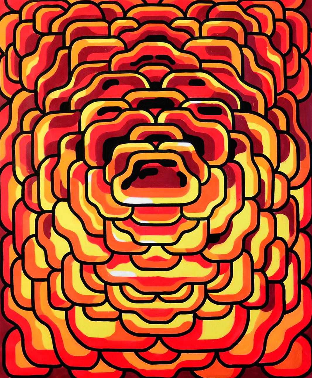 "Fleur -  Peinture acrylique sur toile du célèbre artiste de la rue de Vilnius