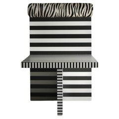 Ettore armchair, lim ed. 25pcs, memphis ode, black white animalier. Studio Greca