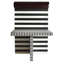 Fauteuil Ettore, limité à 25 pièces, ode memphis, noir blanc, bordeaux. Studio Greca