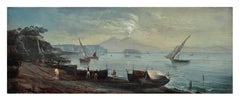 NAPLES - Ettore Ferrante Italian Landscape Oil on Canvas Painting