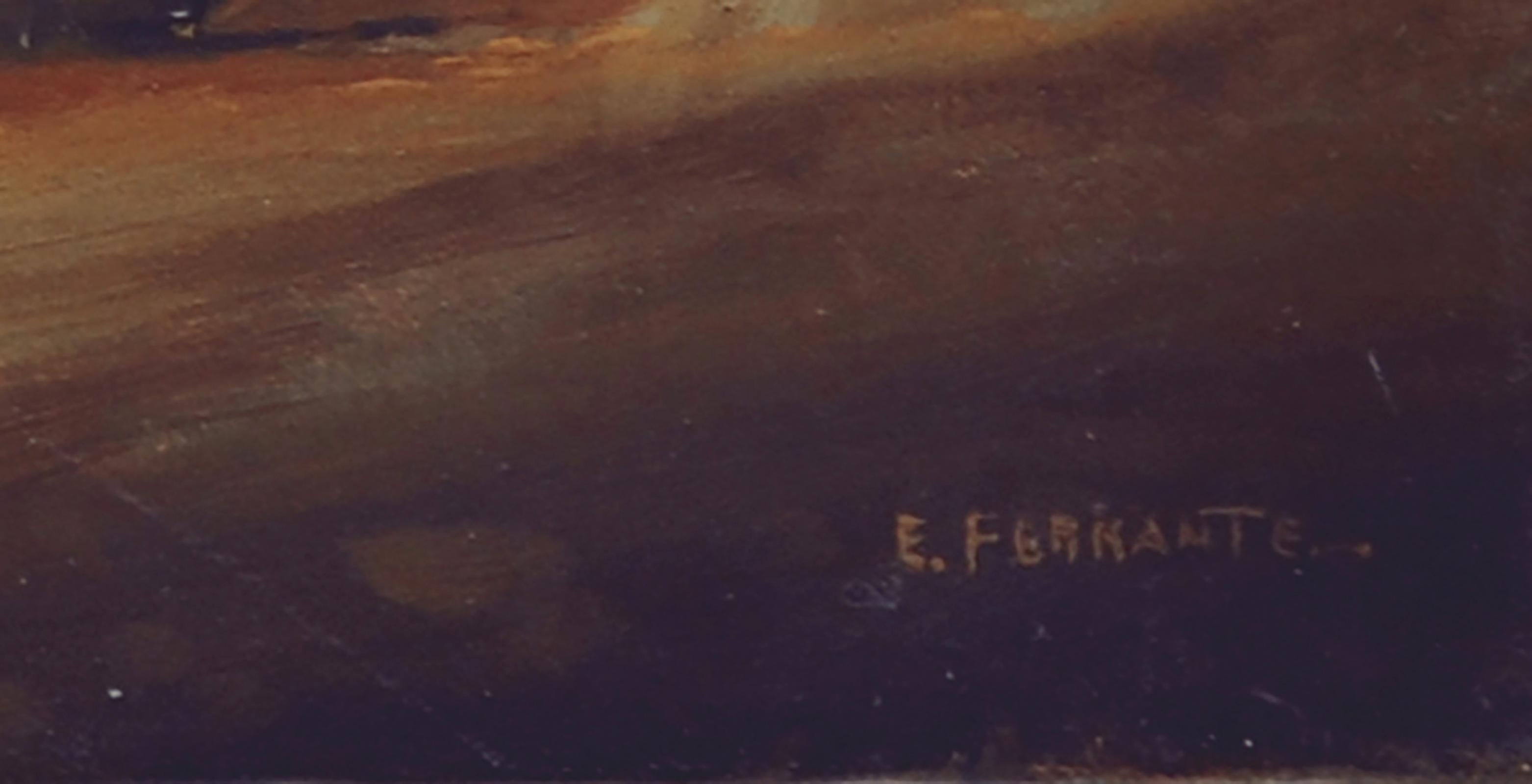 NAPLES - Ettore Ferrante - Peinture à l'huile sur toile - Paysage italien en vente 7