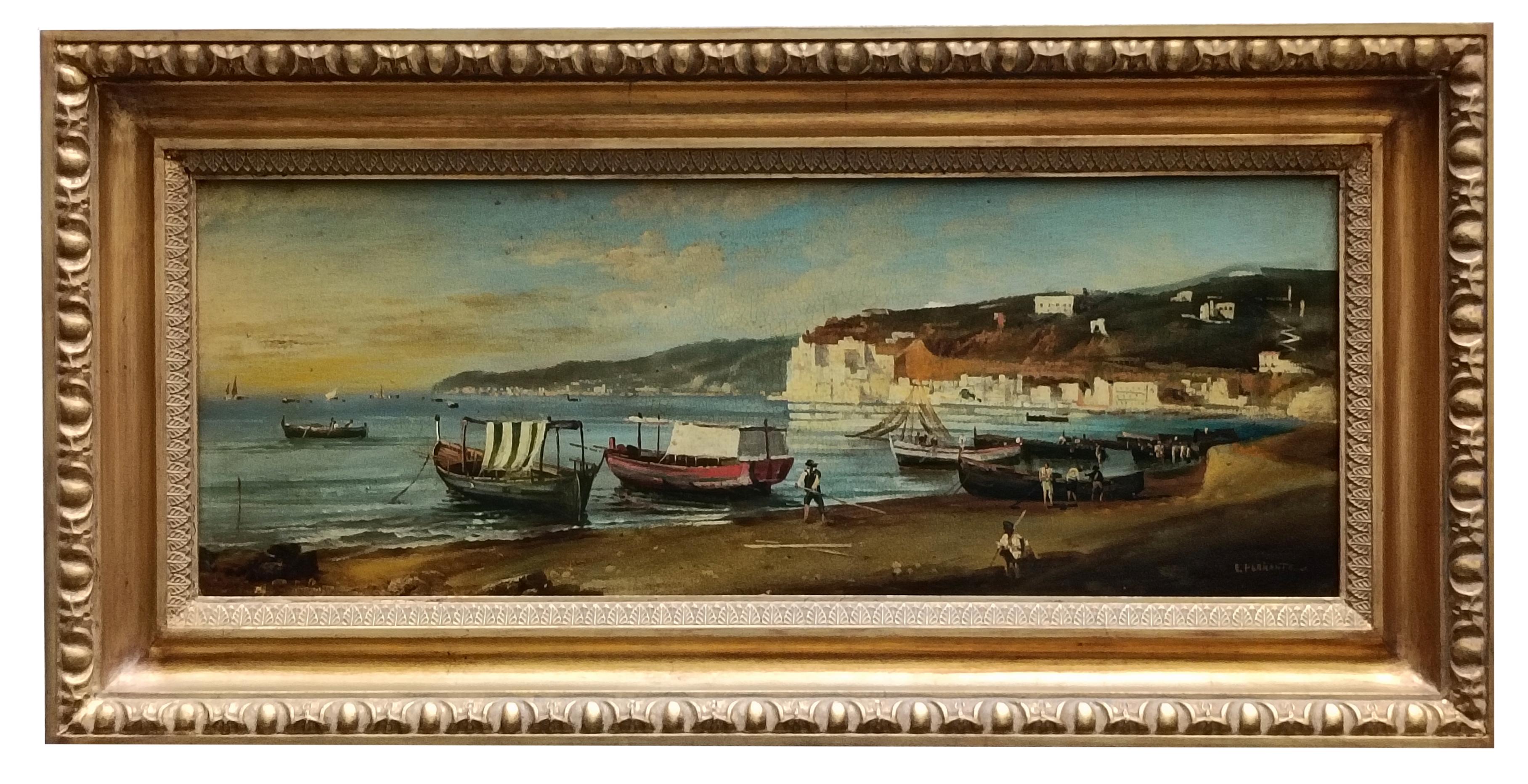 NAPOLI - Ettore Ferrante - Paesaggio italiano dipinto ad olio su tela