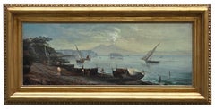 NAPLES - Ettore Ferrante Italian Landscape Oil on Canvas Painting