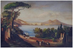 NAPLES -Posillipo School -  Italian Landscape Oil on Canvas Painting