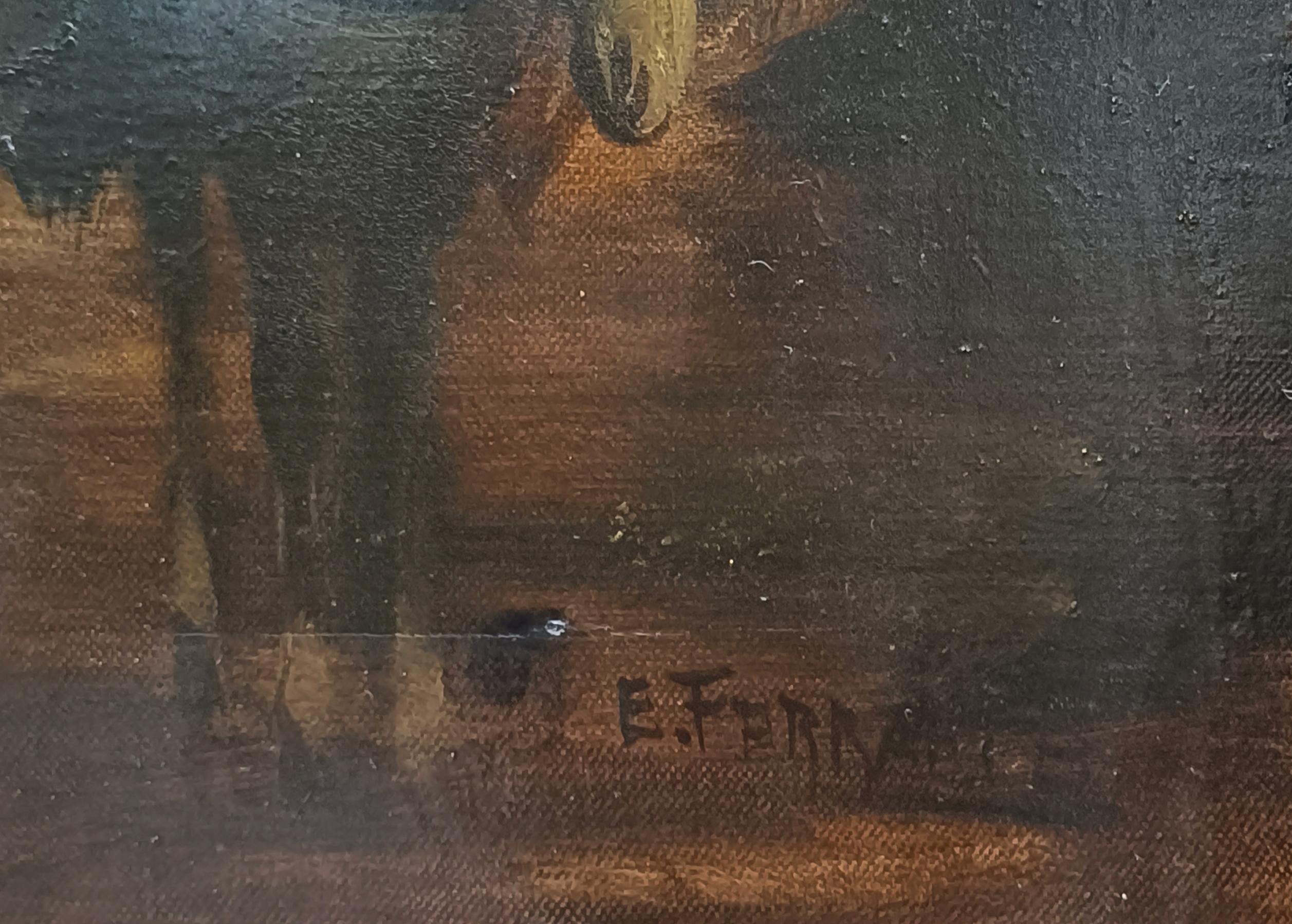 NAPLES - École Posillipo - Peinture de paysage italienne à l'huile sur toile en vente 15