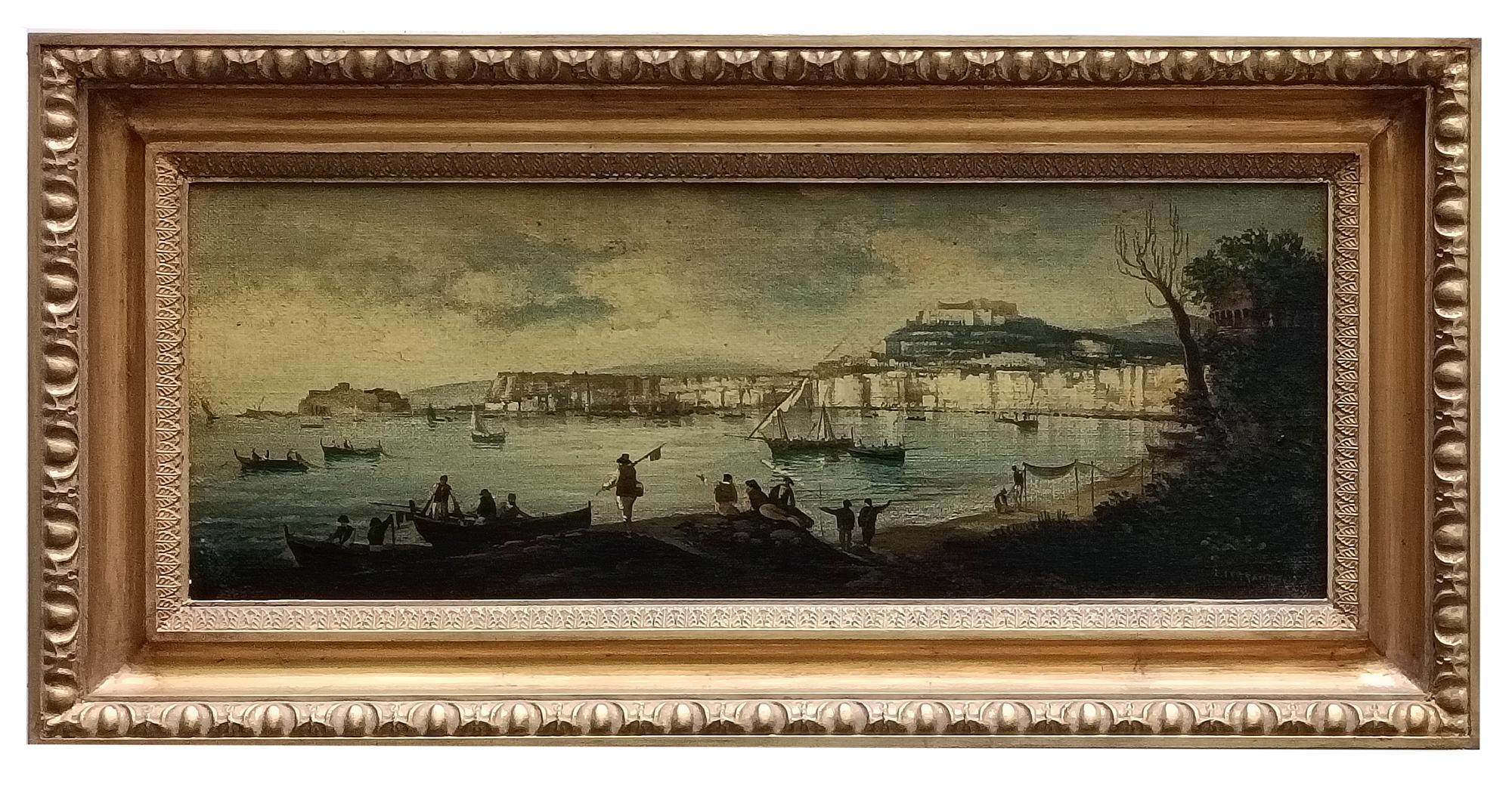 Landscape Painting di Ettore Ferrante - NAPOLI - Scuola di Posillipo - Paesaggio italiano dipinto ad olio su tela