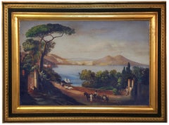 NAPLES -Posillipo School -  Italian Landscape Oil on Canvas Painting