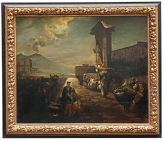 NAPLES - Posillipo School - Italian Landscape Oil on Canvas Painting
