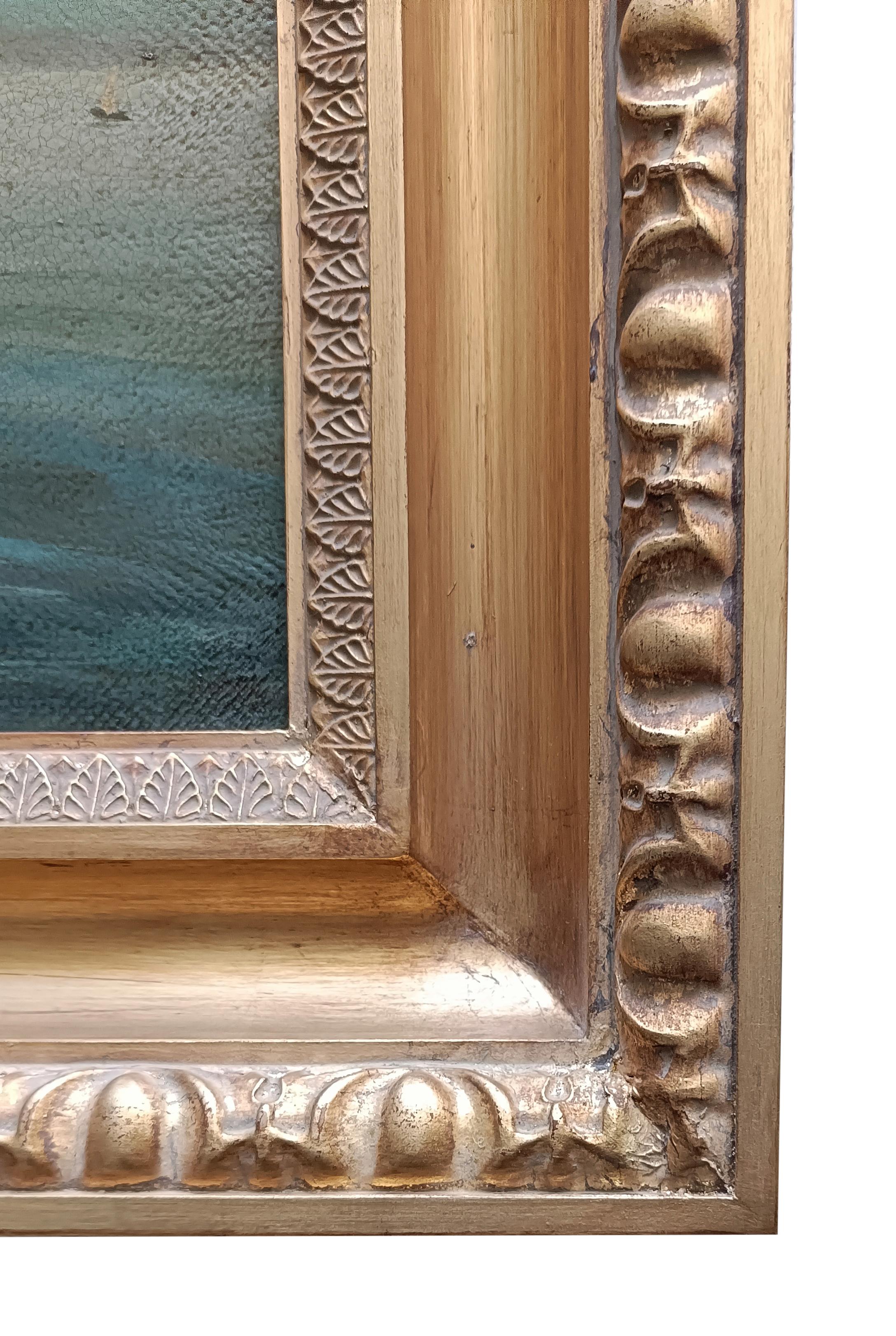 NÁPOLES - Escuela Posillipo - Paisaje italiano Pinturas al óleo sobre lienzo - Painting Antiguos maestros de Ettore Ferrante
