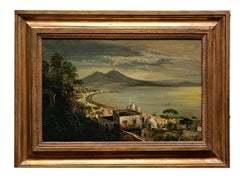 NAPLES - Posillipo School -Oil on Canvas Italian Landscape Painting
