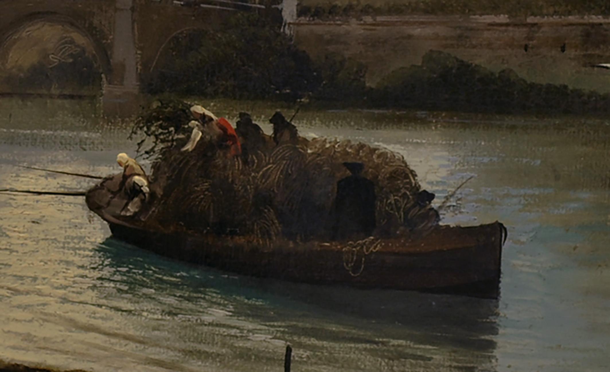 ROME - À la manière de G. Vanvitelli - Peinture de paysage italien à l'huile sur toile en vente 1