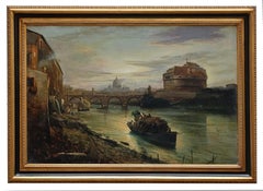 Rom ROME - Italienische Schule - Landschaft Öl auf Leinwand Gemälde
