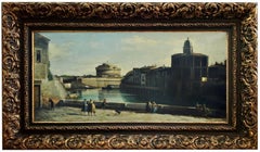 Rom ROME - Italienische Schule - Landschaft Öl auf Leinwand, Gemälde, Landschaft