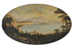 VIEW OF NAPLES -Posillipo School -  Italian Landscape Oil on Canvas Painting