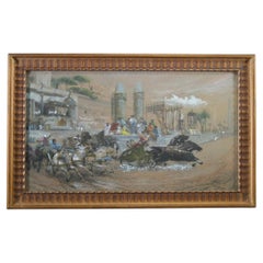 Ettore Forti (xix-xx) Chariot Race In The Circus Maximus", Pastell und Gouache