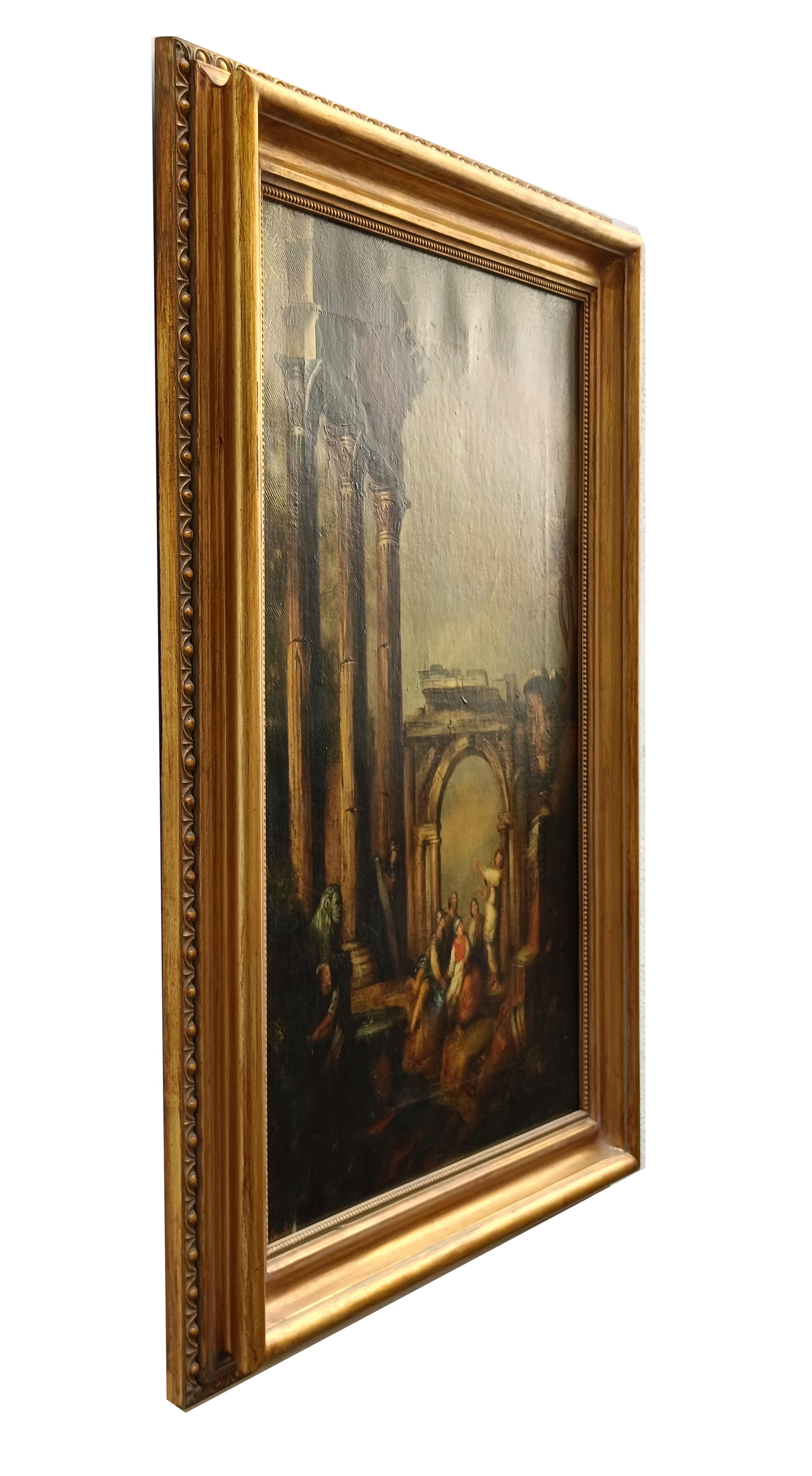 ARCHITETTURE ANIMATE - Olivenöl in der Maniera von Giovanni Paolo Pannini im Angebot 6