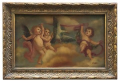 CHERUBS  - In the Manner of Rubens -  Italian Oil on copper painting