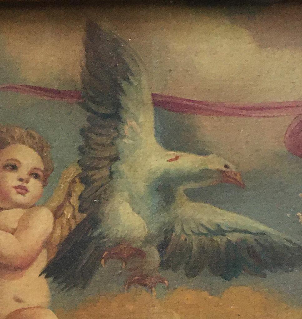 CHERUBS  - A la Manera de Rubens -  Óleo italiano sobre cobre en venta 1