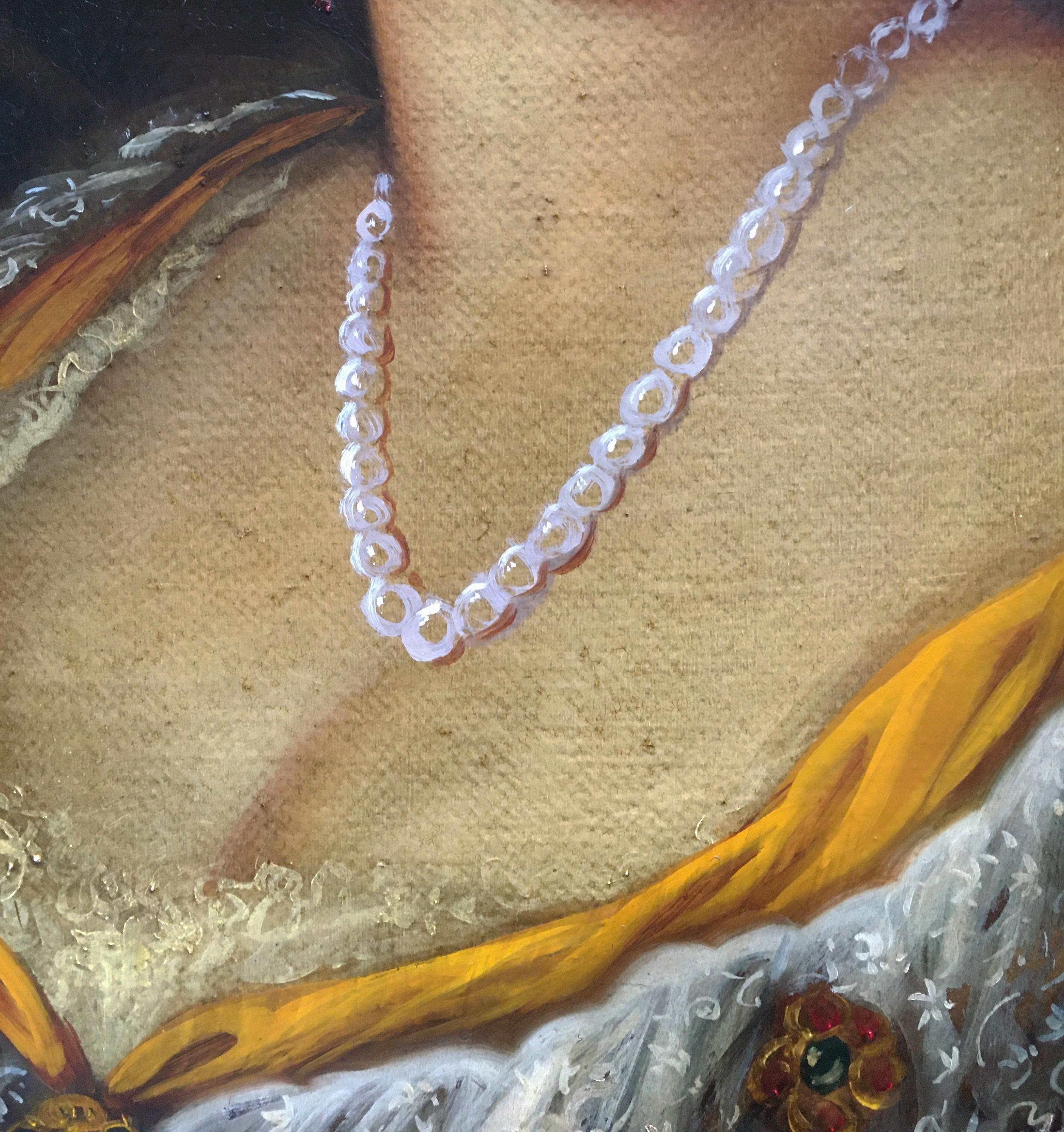 PORTRAIT OF A LADY E.Frattini - English School - Italy Figurative Oil on Canvas  For Sale 3