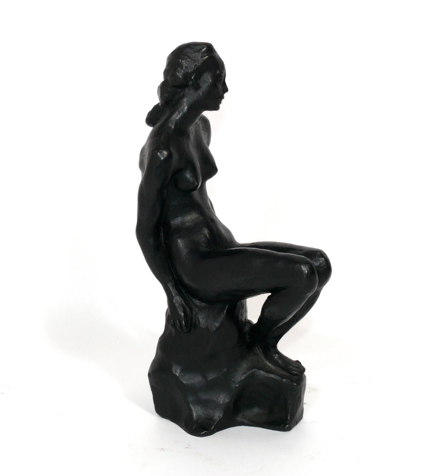 Ettore Greco bronze nude female sculpture, Italy, circa 1990s. Signed at base, see detail photo. Retains warm original patina. Comes with a Greco book from the gallery where the sculpture was purchased.