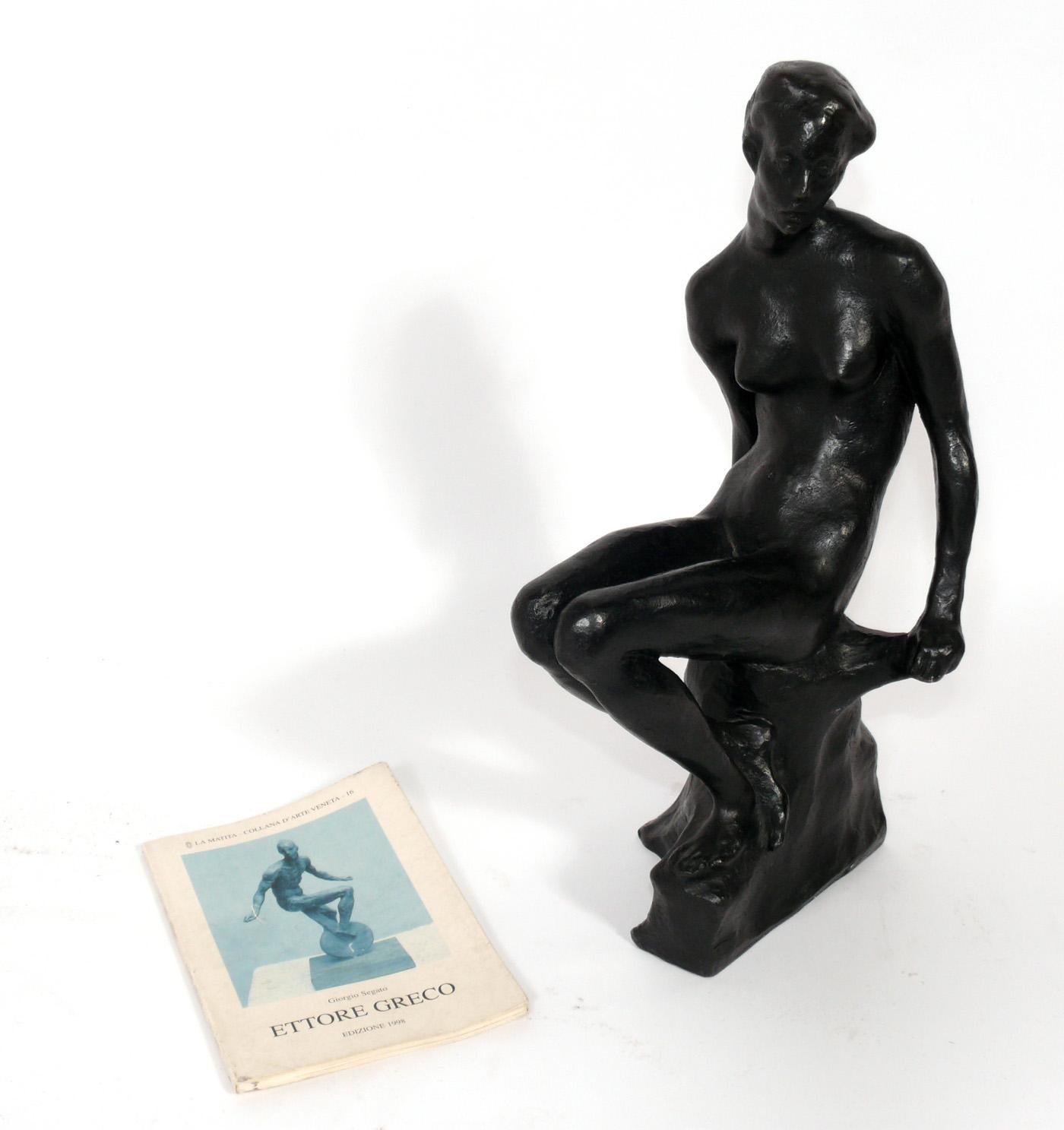 Ettore Greco Bronze Nude Female Sculpture 1