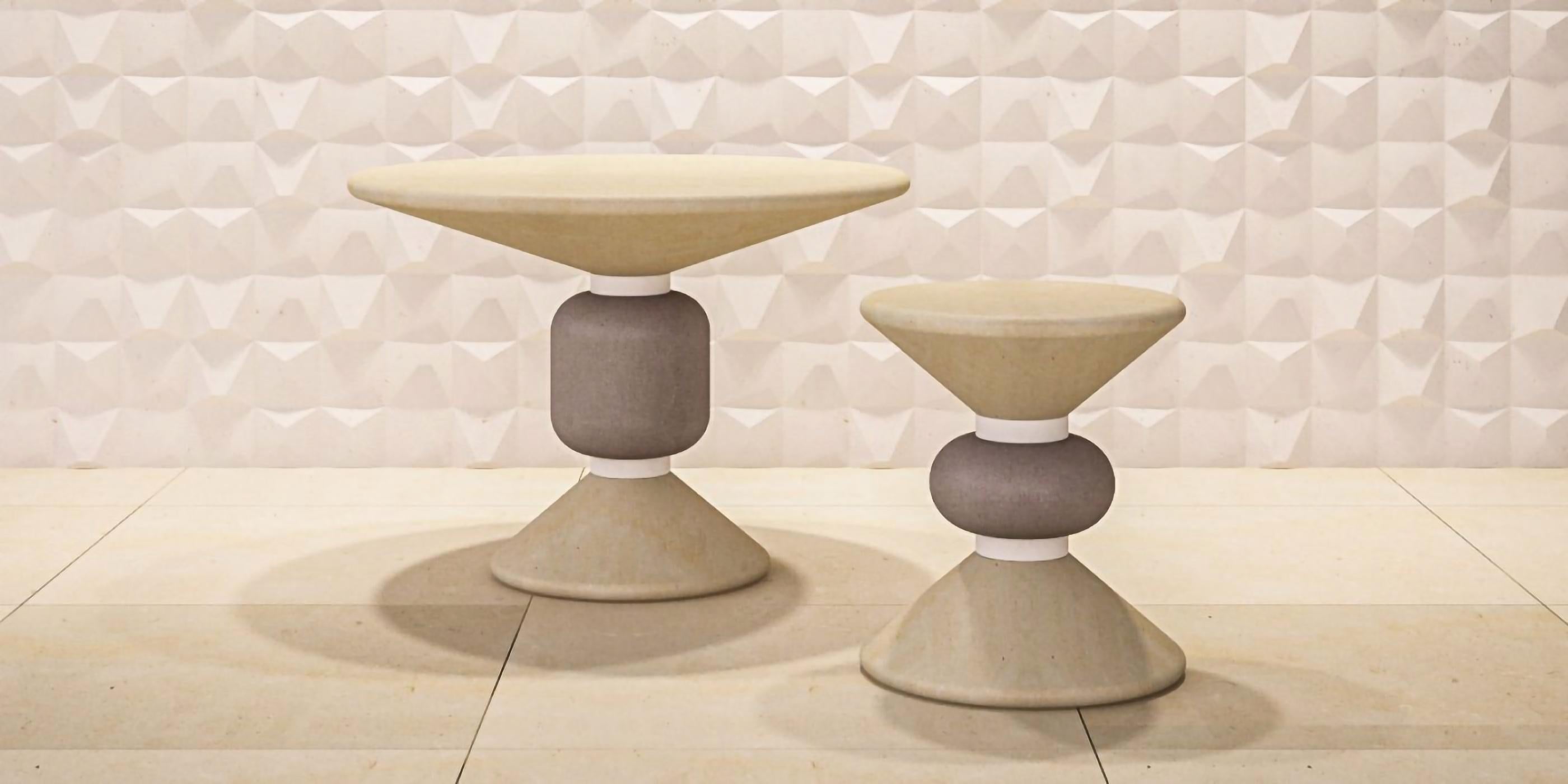 Designed by NOII studio, and crafted by PIMAR ITALY with italian limestone from own quarries in Salento (southern Italy) 
The local limestone named PIETRA LECCESE is unique on earth, warm coloring, natural touch and feel, solid and pure look. 
And