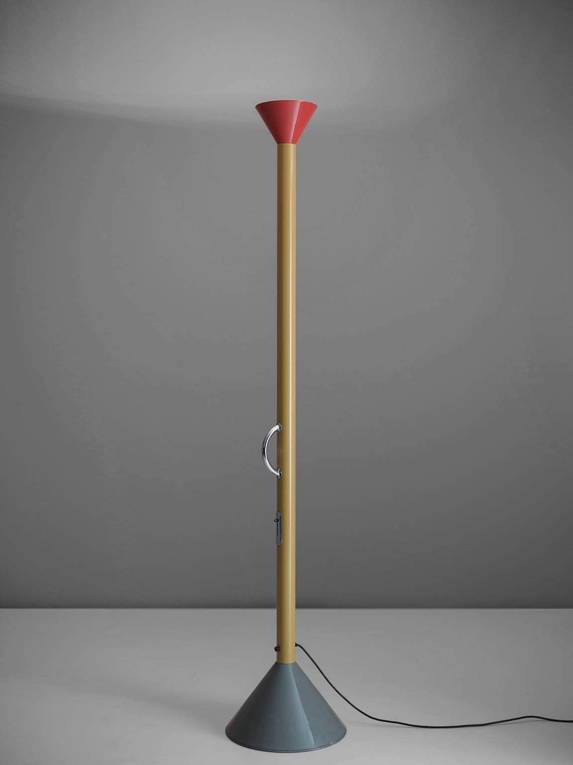 Ettore Sottsass for Artemide, 'Callimaco' floor lamp, Italy, design 1982, production later. 

The Callimaco floor lamp, designed by Ettore Sottsass for Artemide, was originally released in 1982. The lamp holds the classic aesthetics of Sottsass,