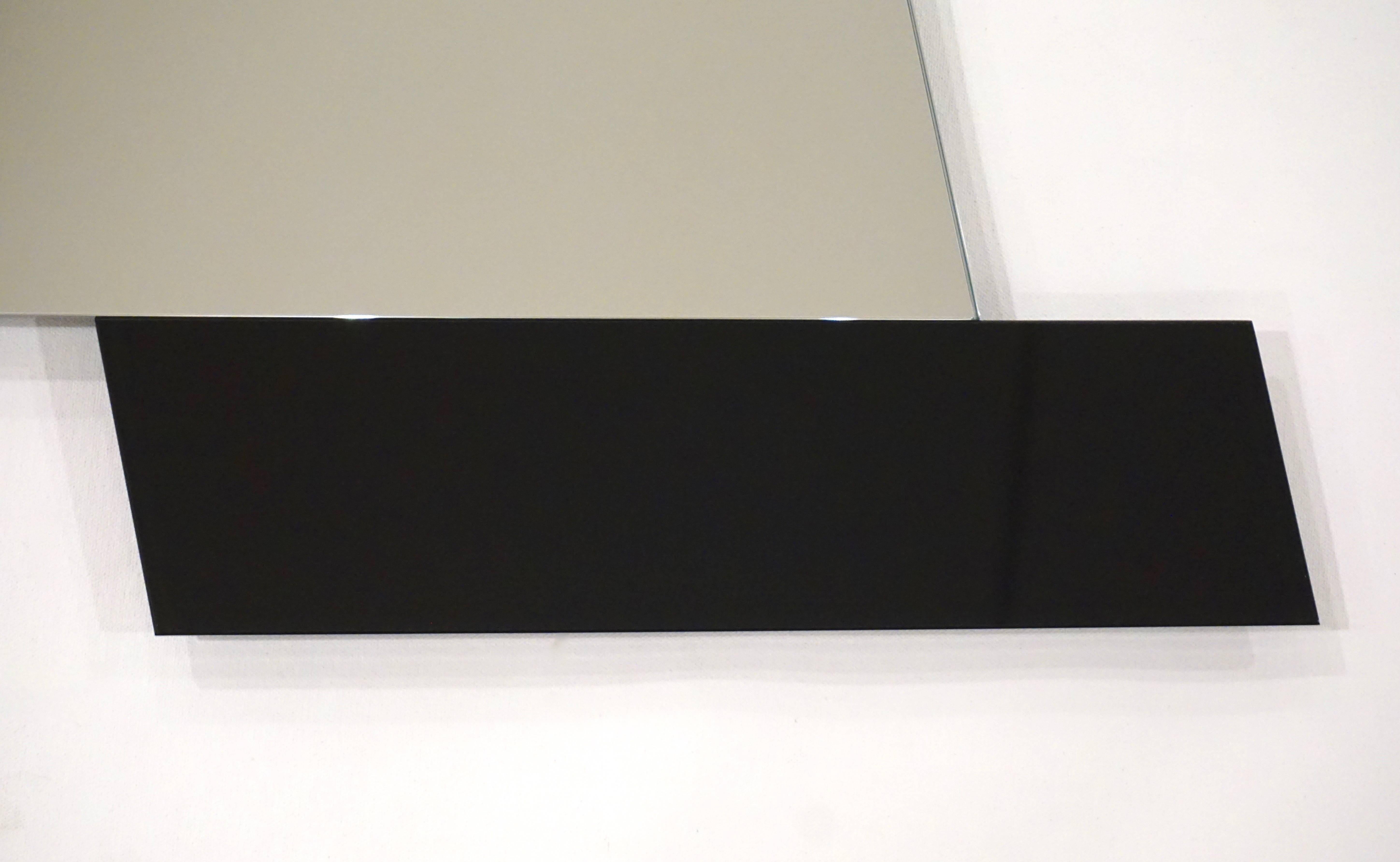 Contemporary Ettore Sottsass 2007 Post-Modern Prism Black White Orange Mirror for Glas Italia