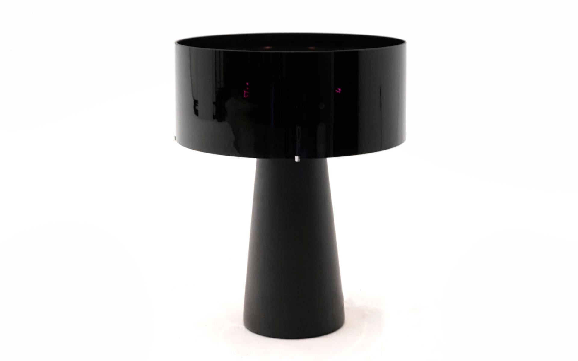 Glazed Ettore Sottsass Abat-Jour Table Lamp for B&B Italia Italy, 2005, Black Glass For Sale