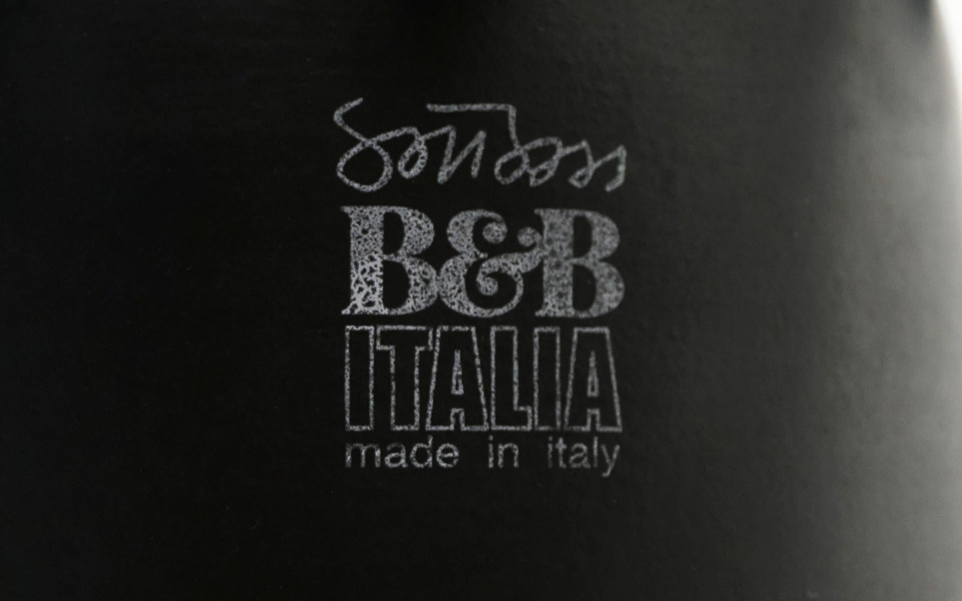 Brass Ettore Sottsass Abat-Jour Table Lamp for B&B Italia Italy, 2005, Black Glass For Sale