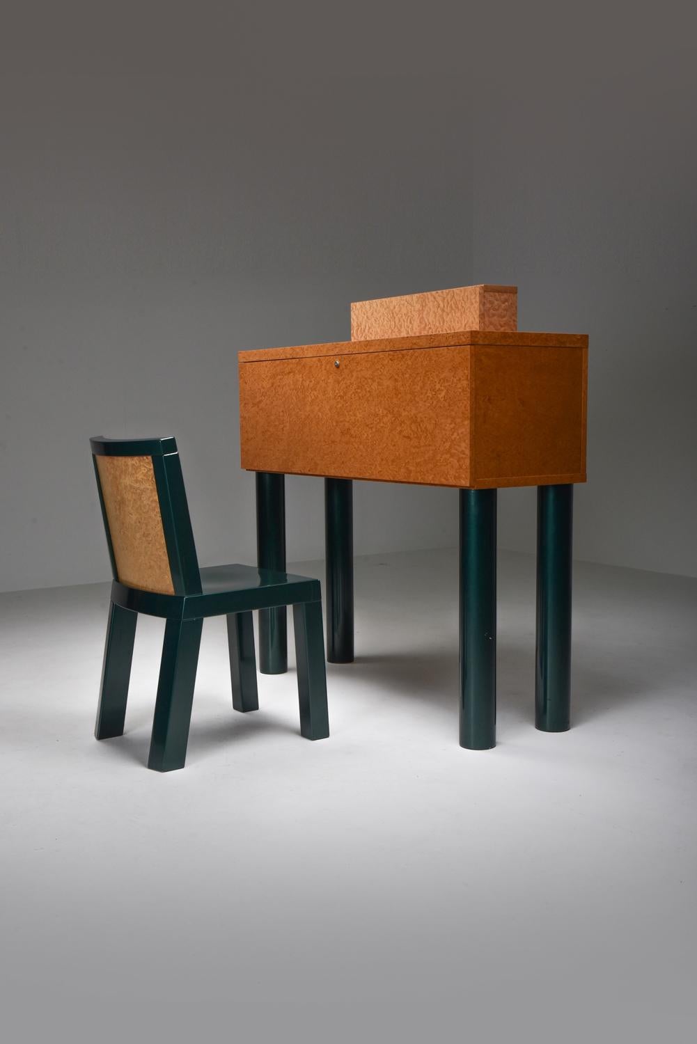 Ettore Sottsass and Marco Zannini Donau Writing Desk and Chair 7