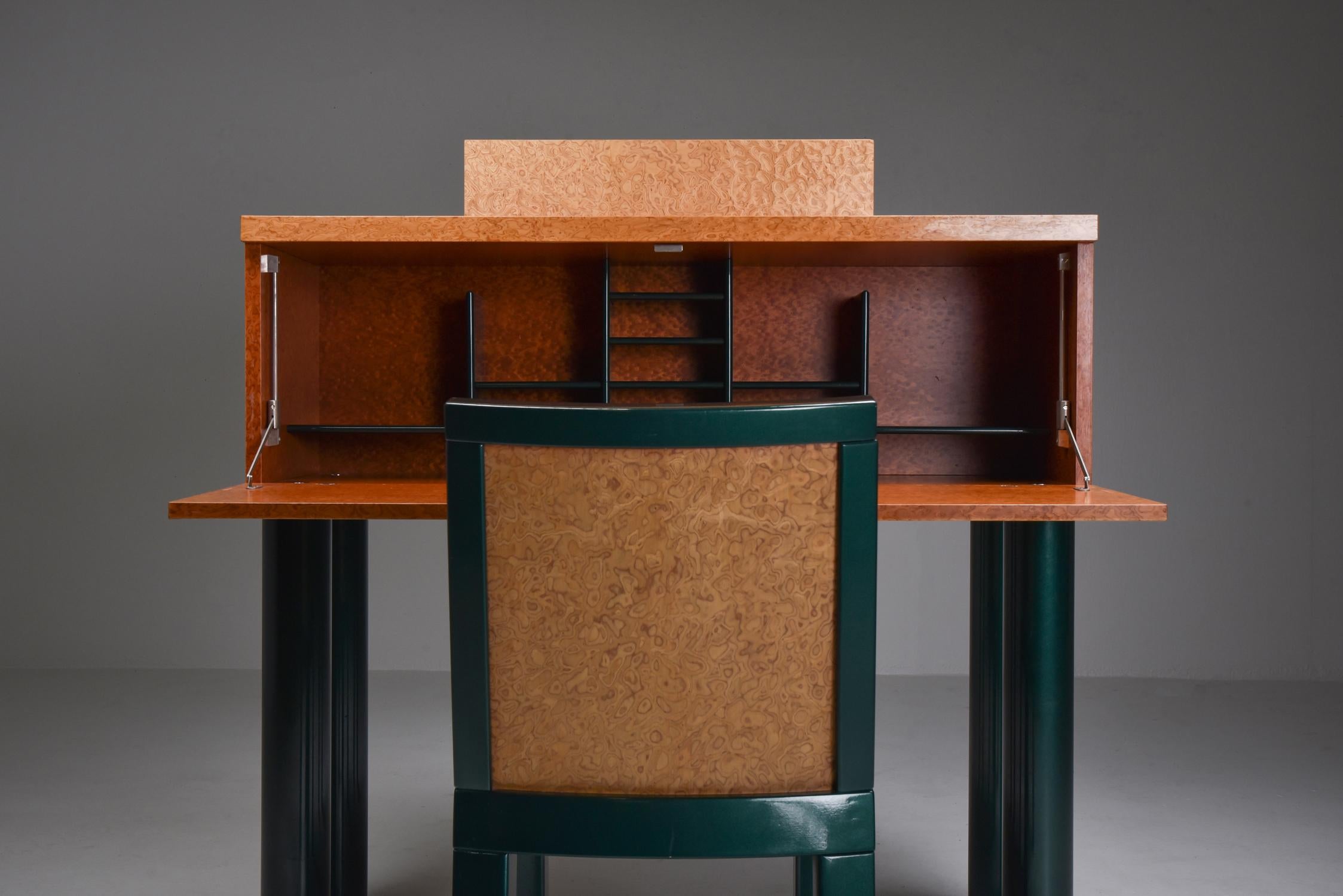Ettore Sottsass and Marco Zannini Donau Writing Desk and Chair In Good Condition In Antwerp, BE