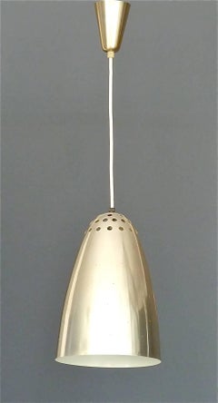 Ettore Sottsass Rinnovel Pendant Lamp Anodized Perforated Aluminum Italy 1950s