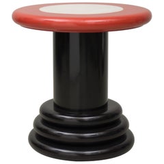 Ettore Sottsass Attributed Round, Low Table, Marble and Wood, circa 1985