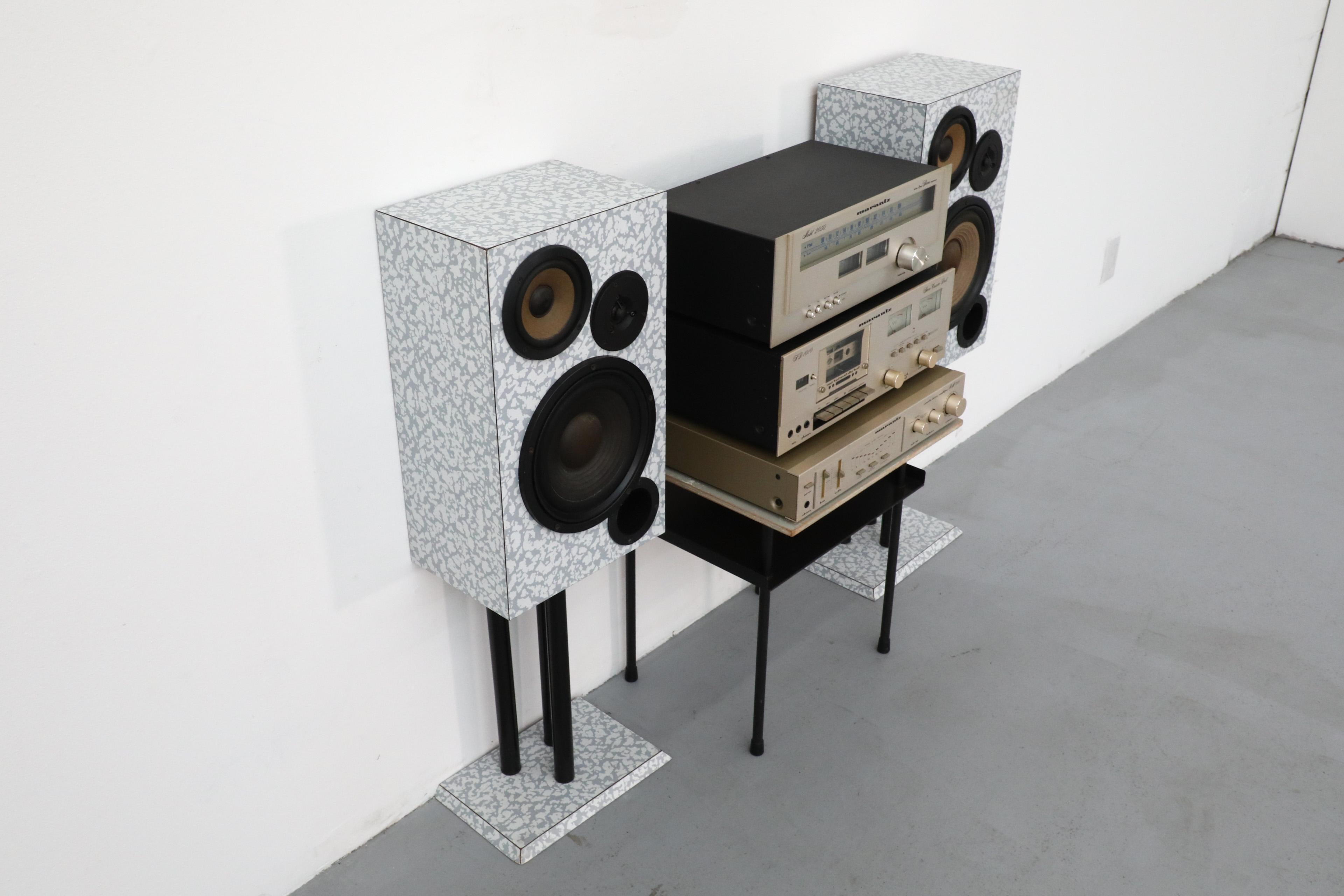 Post-Modern Ettore Sottsass Attributed Marantz Audio Set; Speakers and Marantz Components