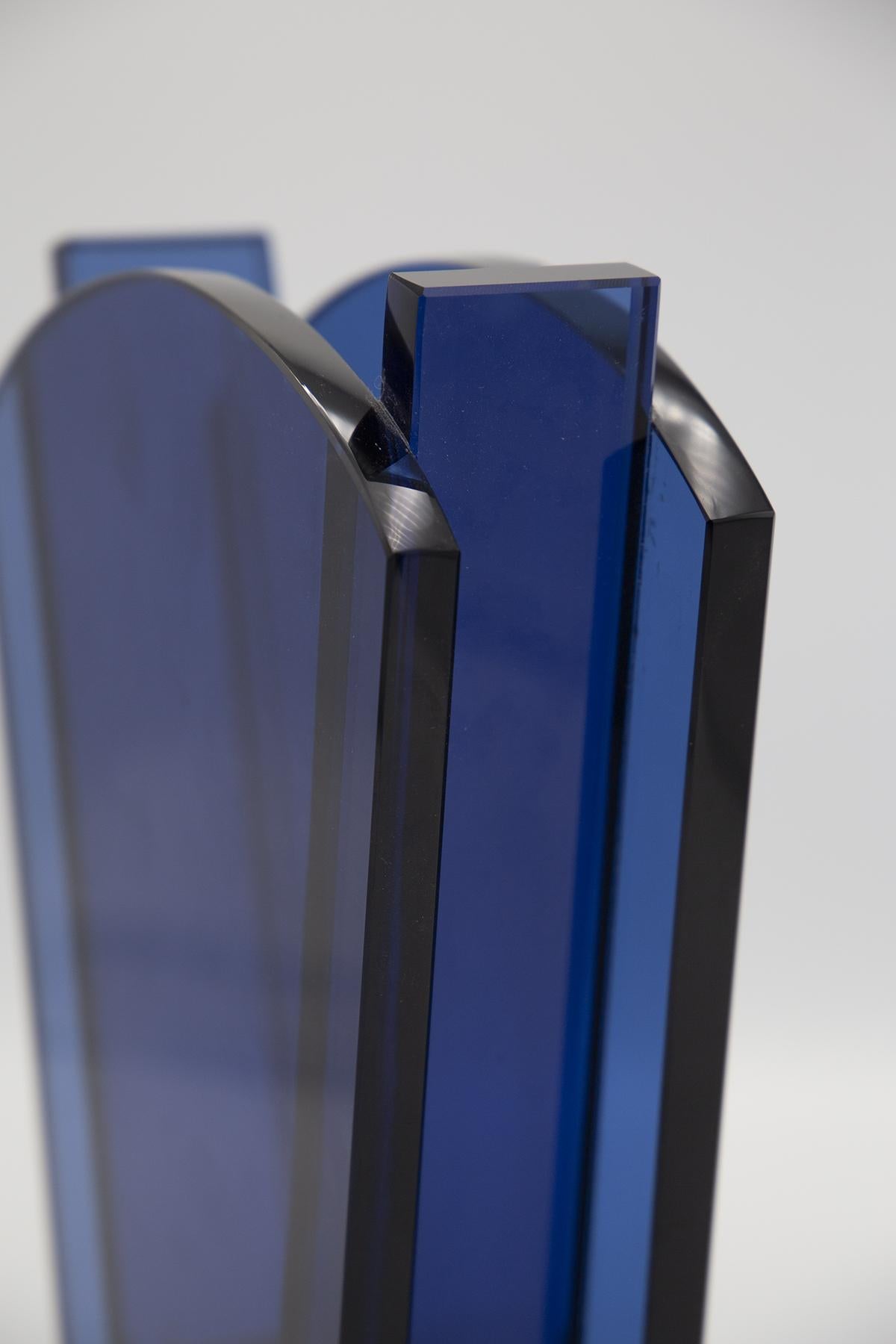 Post-Modern Ettore Sottsass Blue Vase for Fontana Arte 