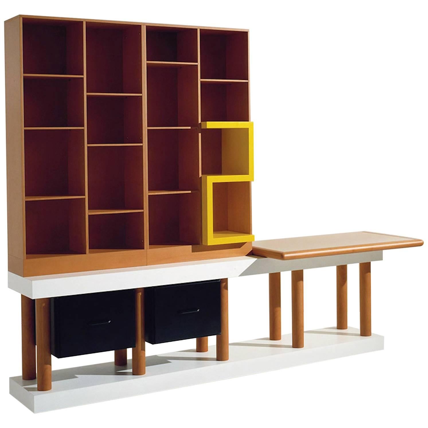 Ettore Sottsass Bookcase Oak Design Edition, Italy For Sale