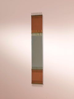 Ettore Sottsass brass and pink glasses mirror by Santambrogio & De Berti, 1960s