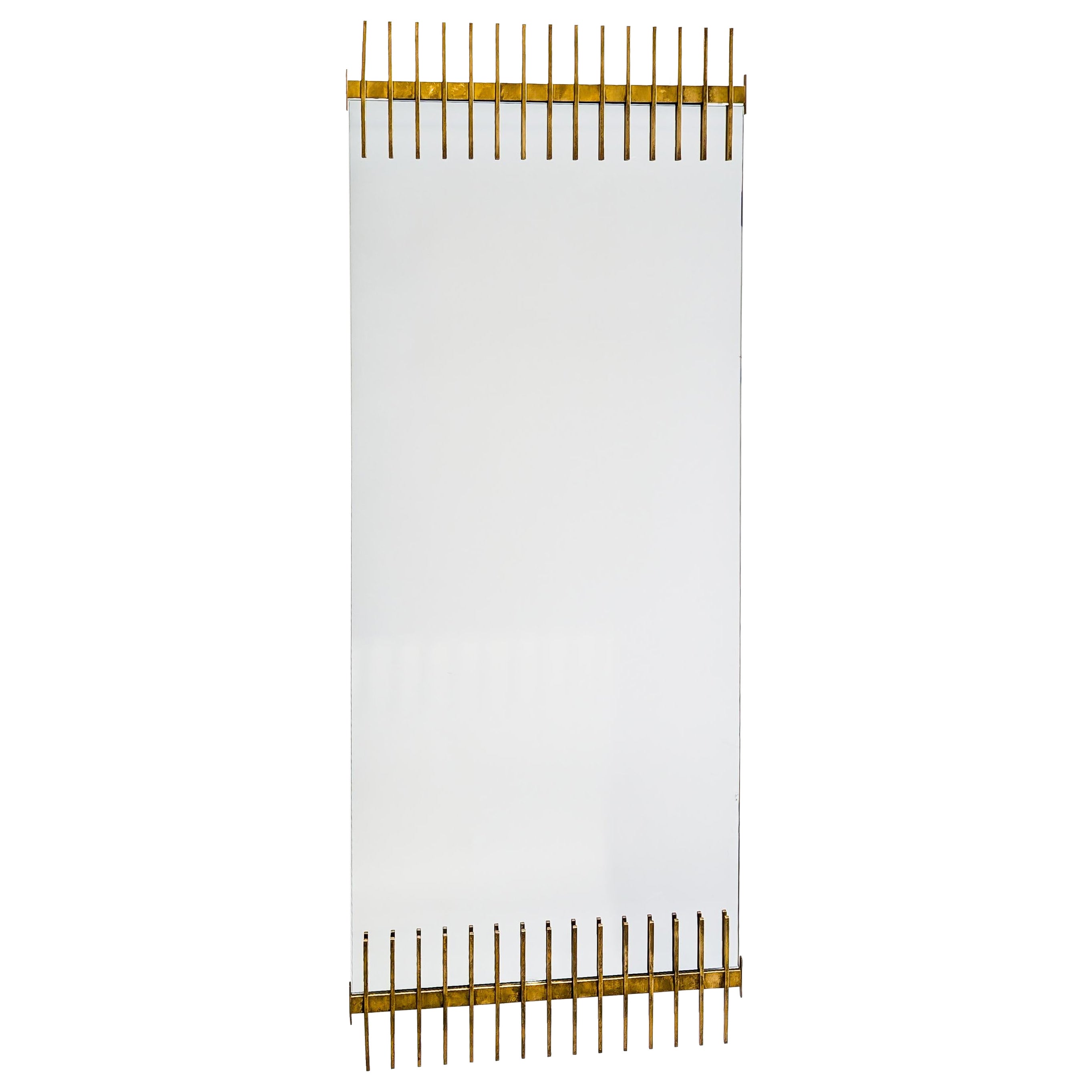 Ettore Sottsass Brass Mirror for Santambrogio & De Berti, Italy / C.1950 For Sale
