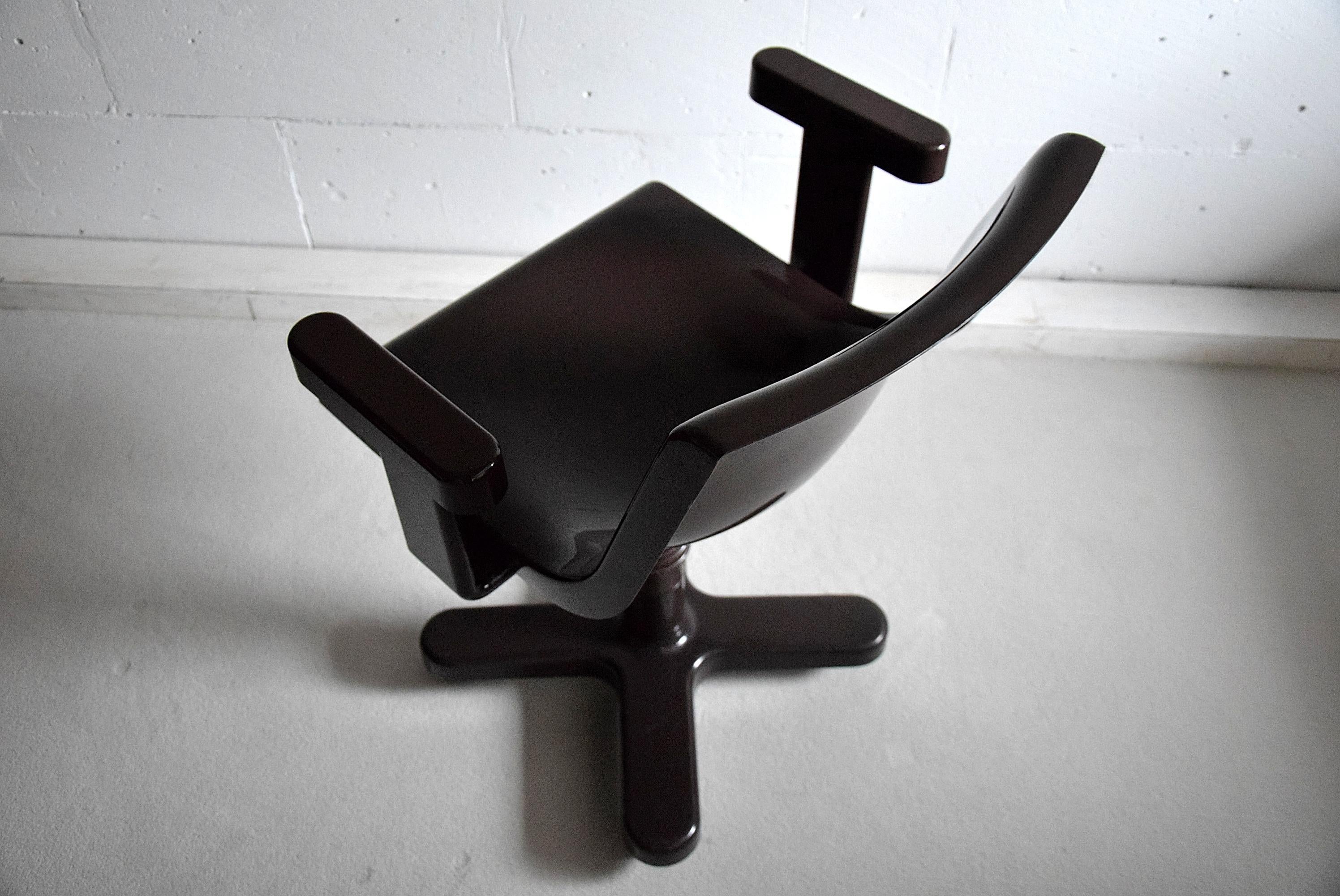 Ettore Sottsass Brown Synthesis Desk Chair for Olivetti, Italy, 1973 3