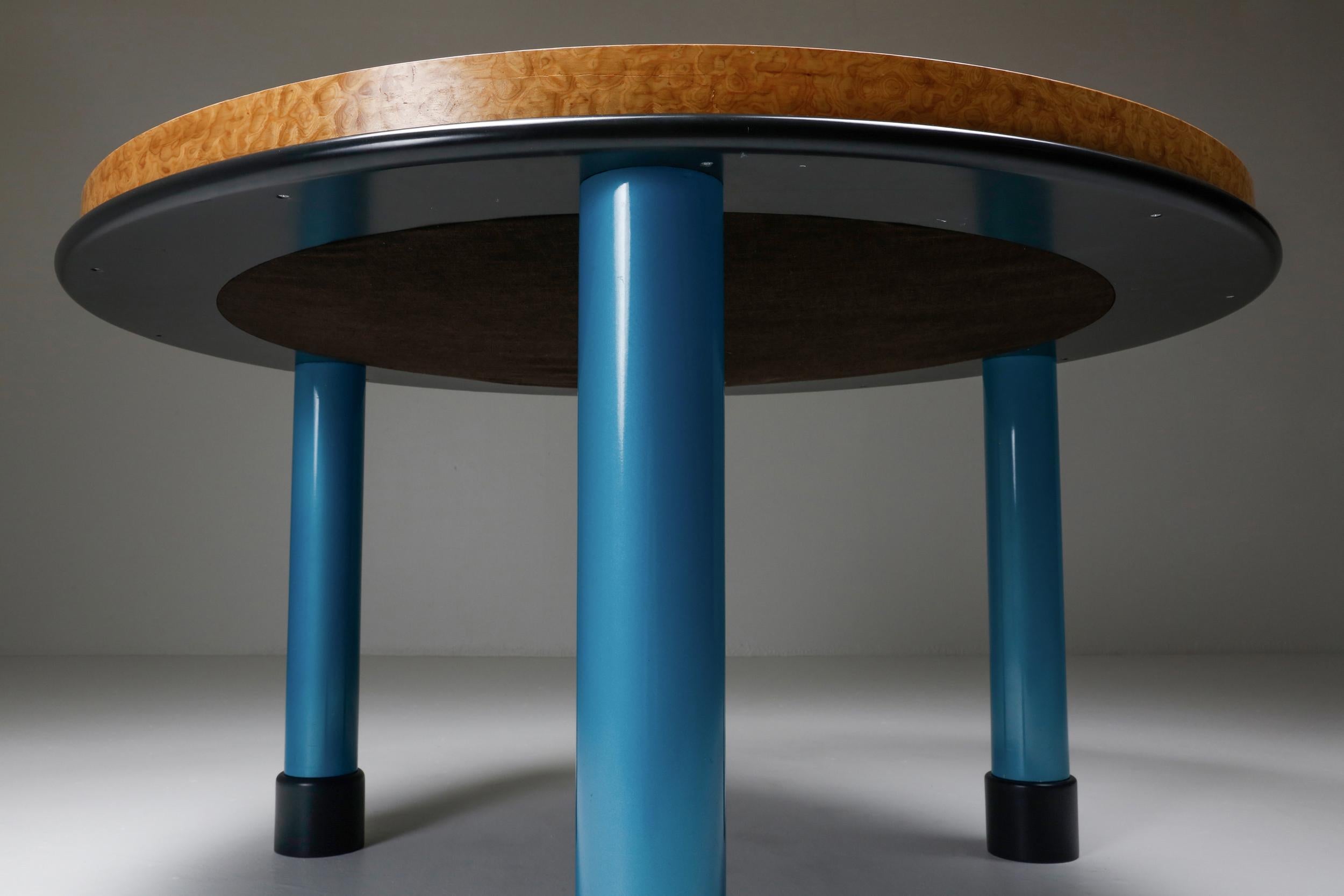 Late 20th Century Ettore Sottsass Burl Wood Table Memphis