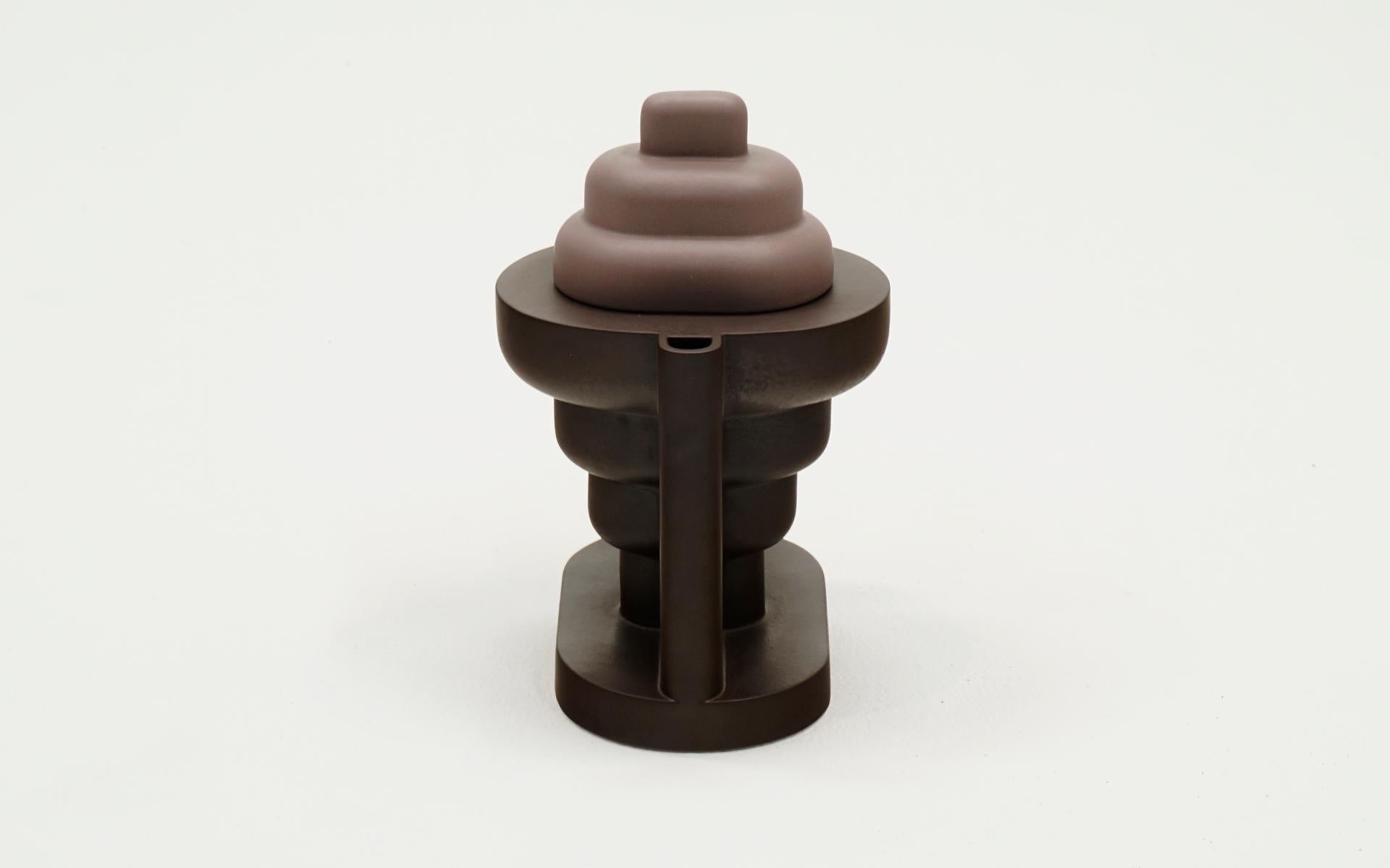 Ettore Sottsass Cardamon Teapot from the Indian Memory Series.  Signed In Excellent Condition For Sale In Kansas City, MO