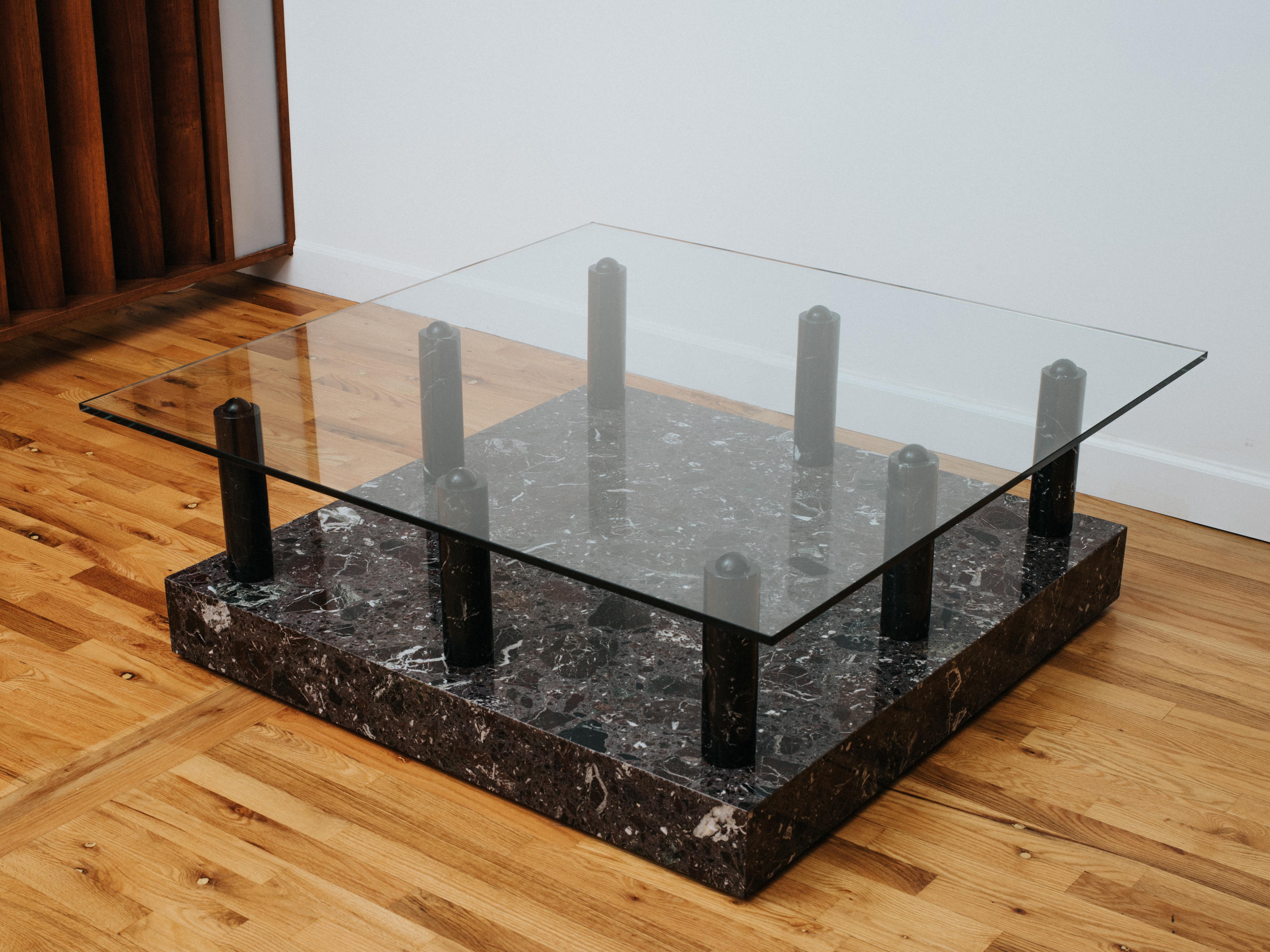 Modern Ettore Sottsass Central Park Cocktail Table in Marble, Rare, 1983 For Sale